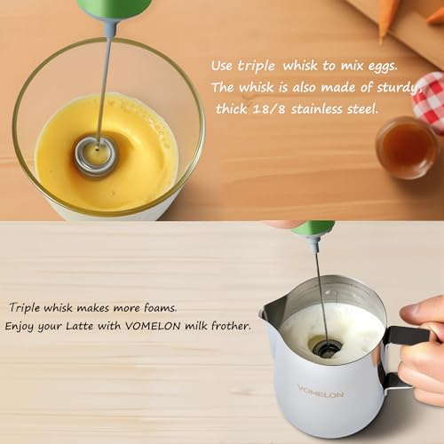 Electric Milk Frother Handheld (Grass Green)