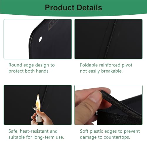 Black Large 4 Sided Splatter Guard for Frying Stove Top (4 Sided / Black)