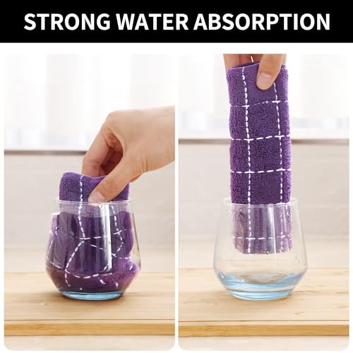 100% Cotton Terry Kitchen Towels (Purple / 13 X 28 - 6 Pack)