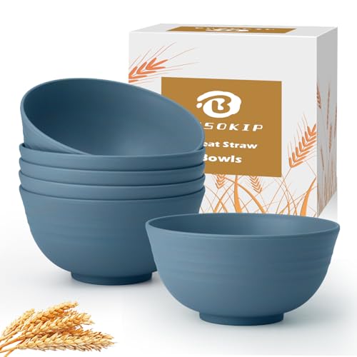 Wheat Straw Bowls for Kitchen 26 OZ (Blue / 26 oz)