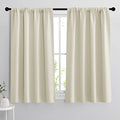 Short Curtains for Bedroom (Beige / 42"W x 48"L (Pack of 2))