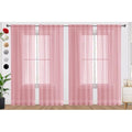 Sheer Blush Curtains 4 Panels Rod Pocket Semi (Blush / 52"W x 96"L (Pack of 4))