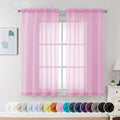 Pink Sheer Curtains 54 Inch Long 2 Panels (Pink / 42"W x 54"L (Pack of 2))