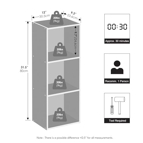 Reed Closet Organizers and Storage (White / 3-Tier, 12"W)