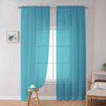Turquoise Sheer Curtains 72 Inches Long 2 Panels for Living Room (Turquoise / 42"W x 72"L (Pack of 2))