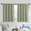 Short Blackout Curtains for Small Window Kitchen Bathroom Cafe RV (Sage Green / 52"W x 36"L (Pack of 2))