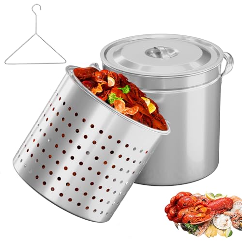 50QT Turkey Fryer Pot with Steamer Basket (50 Quarts)