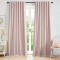 Pink Linen Curtains 120 Inches Long for Girls Bedroom Living Room 100% Blackout Extra Long 120 Inch Length Curtains Drape Back Tab Window Panels Pink Blush Babys Nursery 2 Panels (Soft Pink / 52"W x 120"L (Pack of 2))