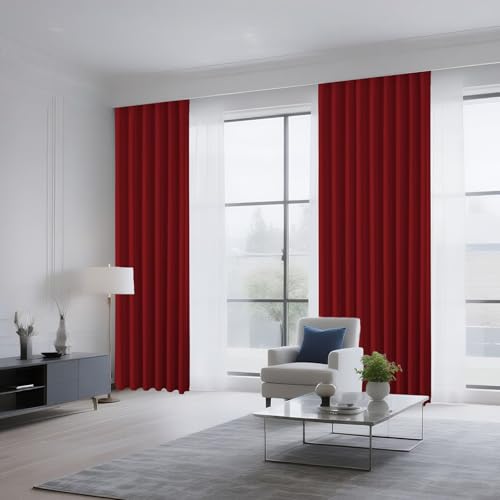 Red Blackout Curtains 63 inch Length 2 Panels Set (Red / 52"W x 63"L (Pack of 2))