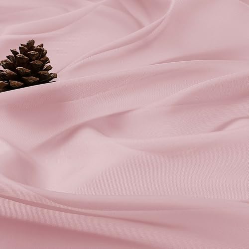 Blush Sheer Curtains 96 Inch Long 2 Panels for Living Room 59" Wide (Blush / 59"W x 96"L (Pack of 2))