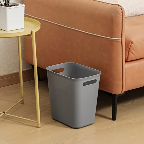Plastic Small Bathroom Trash Can Wastebasket (Grey / 3.5 Gallon/3 Pack)