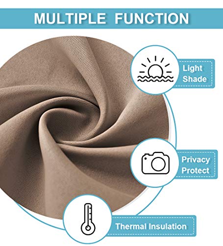 Blackout Curtains for Bedroom Living Room Nursery 63 inches Long (Mocha / 42"W x 63"L (Pack of 2))