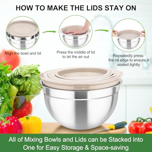 Mixing Bowls with Lids (Khaki)