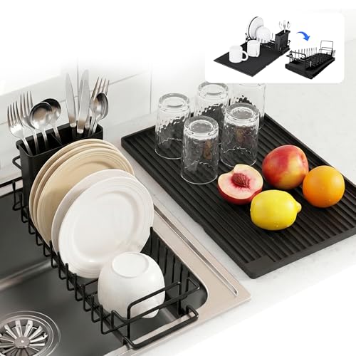 Expandable & Collapsible Dish Drying Rack for Over The Sink and in Sink