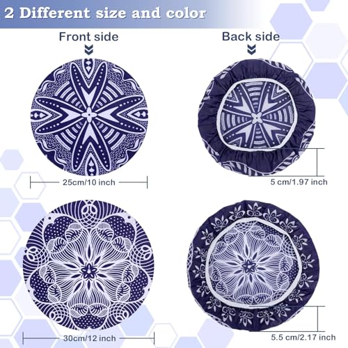 2 Large Reusable Beeswax Bowl Covers for Bread Proofing and Food Cover (Fine-grained Floral)