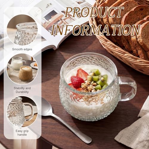 12 Pack Glass Coffee Mugs with Handles (Retro)