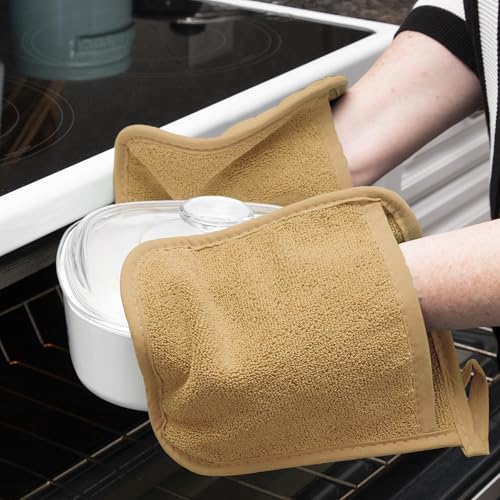 Terry Pocket Mitt & Hot Pad (4-Pack / Straw)