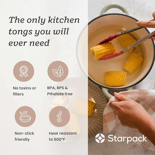 Starpack Get a Grip Silicone Kitchen Tongs (12" Single / Earthy Pink)