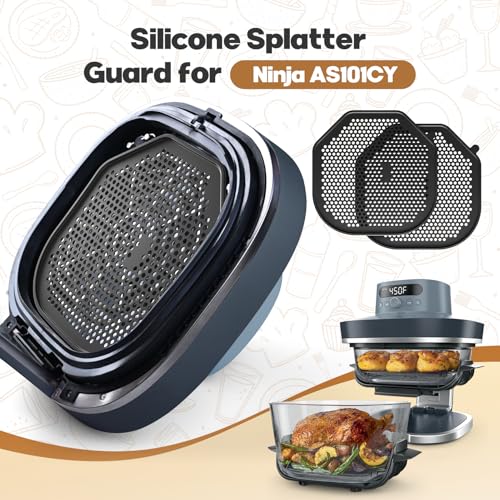 2 PCS Silicone Splatter Shields for Ninja Crispi Pro AS101CY (Black)