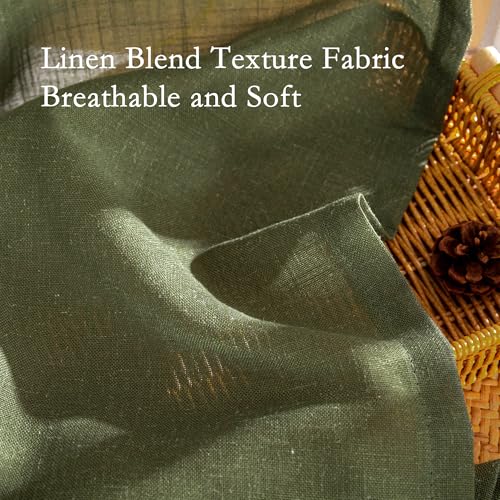 96 Inches Semi Sheer Sliding Door Curtains Farmhouse Light Filtering Window Curtain Drapes for Patio Living Room (50"W x 96"L (Pack of 2) / Olive Green-new)