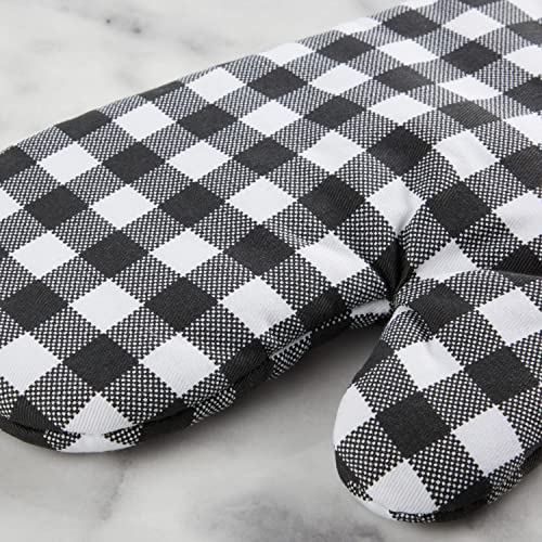 Gingham Oven Mitt 2 (Matte Black / 7"x13")