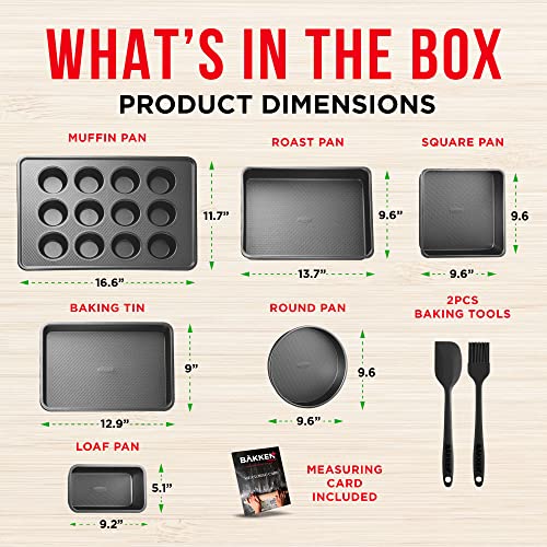 Bakeware Set 8 Piece (8 Piece Set / Black)