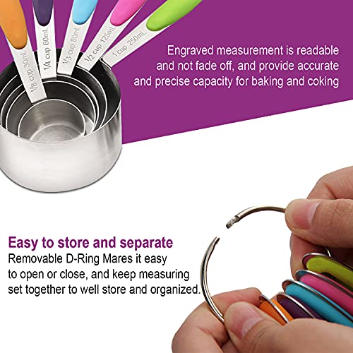 Measuring Cups and Spoons Set 11 Piece. Includes 10 Stainless Steel Measuring Spoons and Cups Set and 1 Plastic Measuring Cup. Liquid Measuring Cups Set and Dry Metal Measuring Cup Set (11 Piece)