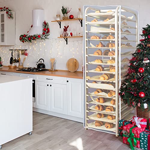1 Pc Bun Pan Rack Cover Bakers Rack Cover 20 Tier Sheet for Home Kitchen Restaurant Dining Bakery 28" L x 23" W x 61" H (Clear)