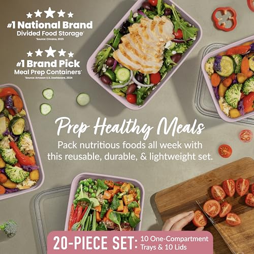 Prep Meal Prep Containers with Lids (Blush Pink)