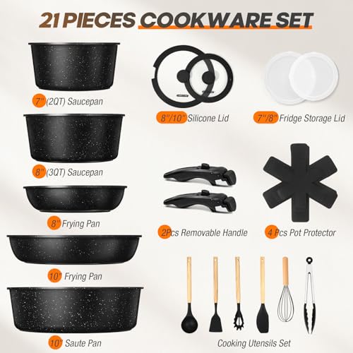 21 Pcs pots and Pans Set