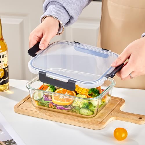 8 Pack 36OZ Glass Food Storage Containers with Lids (8 Pack-(36oz))