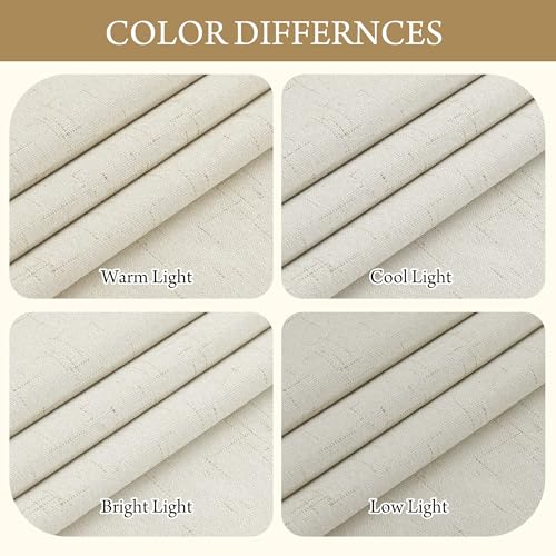 Cream White Linen Blackout Curtains (Z - Cream / 52"W x 84"L (Pack of 2))