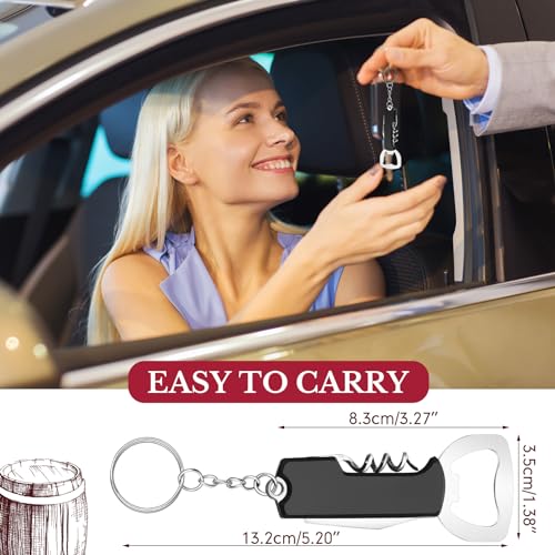 48 Pcs Wine Bottle Opener Keychains Bulk (Black)