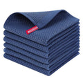 100% Cotton Waffle Weave Kitchen Dish Cloths 6 (Navy Blue / 12 X 12 - 6 Pack)