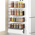 Magnetic Spice Rack For Refrigerator (4 Pack / Matt Black)