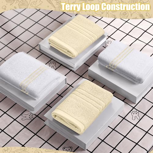 Dish Towels and Dishcloths with Oven Mitts Sets (Beige)