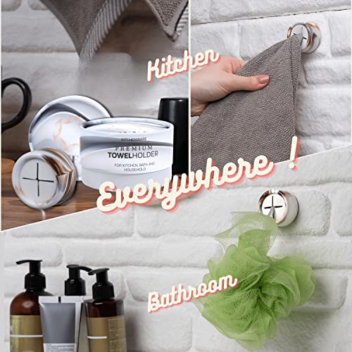 Towel Hooks Dish & Hand Towel Holder (8 Pack / White Nebula)