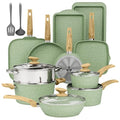 17 Piece Pots and Pans Set (Green / 17 PCS Cookware Set)