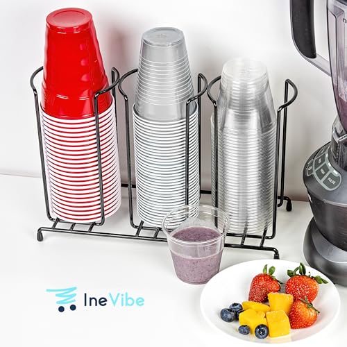 Wire Frame Cup and Lid Organizer 3 Compartment (Large)