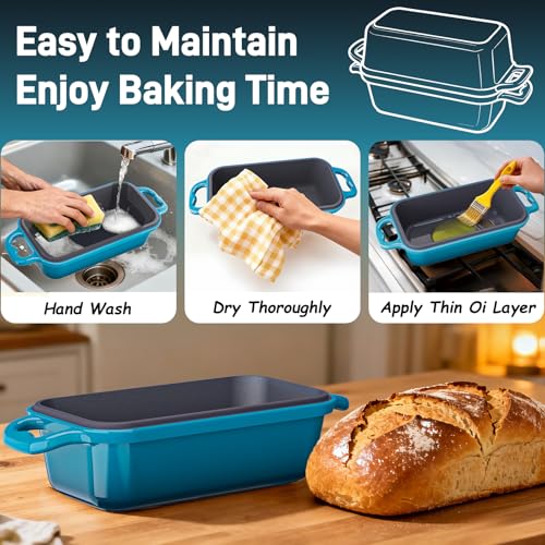 Enameled Cast Iron Sourdough Bread Dutch Oven (Emerald)