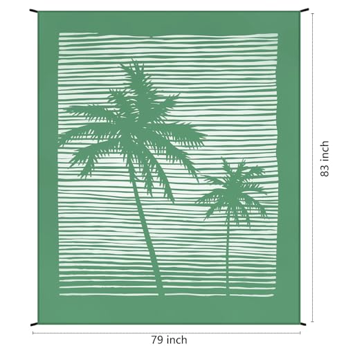 Beach Blanket Mat Waterproof Sandproof for 2 (Coconut Tree / 79" X 83"（1-4person）)
