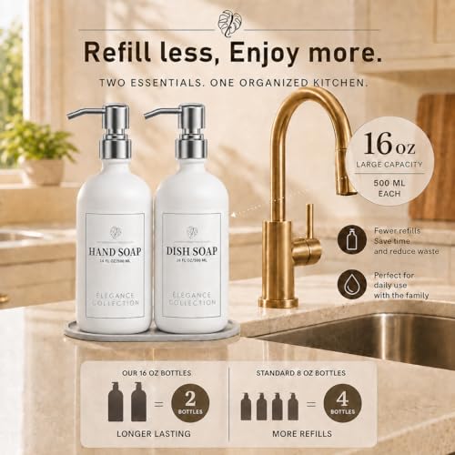 White Glass Soap Dispenser 2 Pack (Off-white)