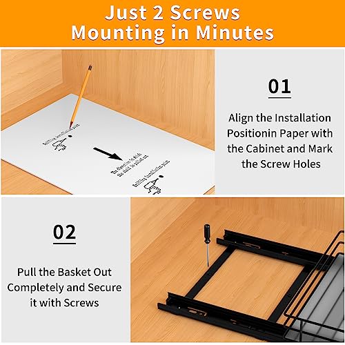 Pull Out Spice Rack Organizer for Cabinet (1 Tier,8.5''Wx10.5''Dx2.5''H)