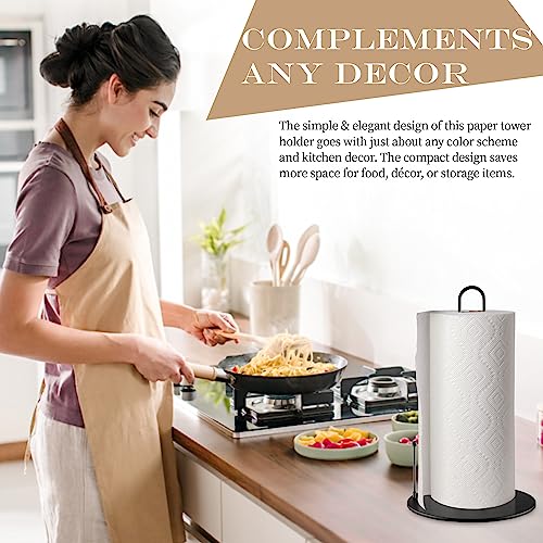 Paper Towel Holder 20Pack Bulk Black Stand Countertop for Kitchen (Style B-20Pack)