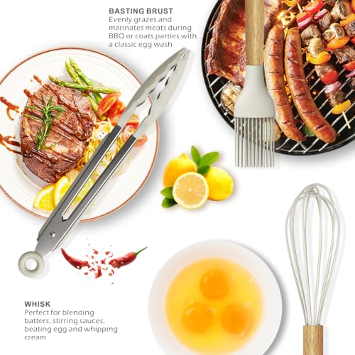 Silicone Cooking Utensils Set (Khaki)