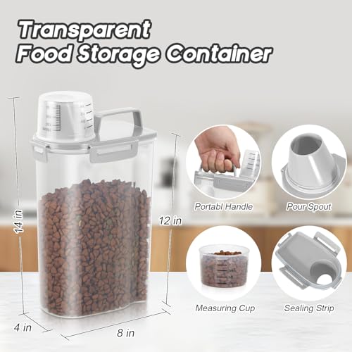 Dog Food Storage Container (Light gray / (3L+5L)-2pack)