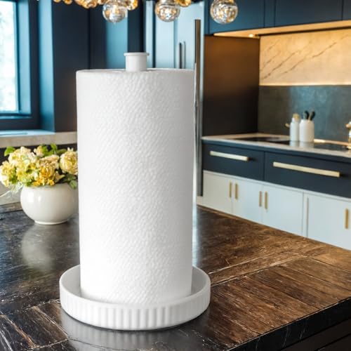 Paper Towel Holder Countertop (Chic White)