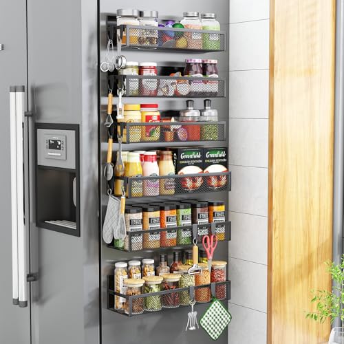 Magnetic Spice Rack for Refrigerator (6 Pack)