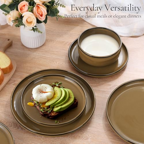 Stoneware Dinnerware Sets for 6 (Desert Camel / Service for 6)