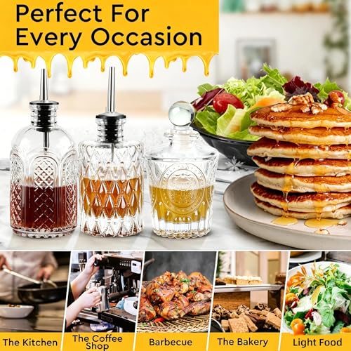 Syrup Bottle Set of 3 (Clear 3 pack)